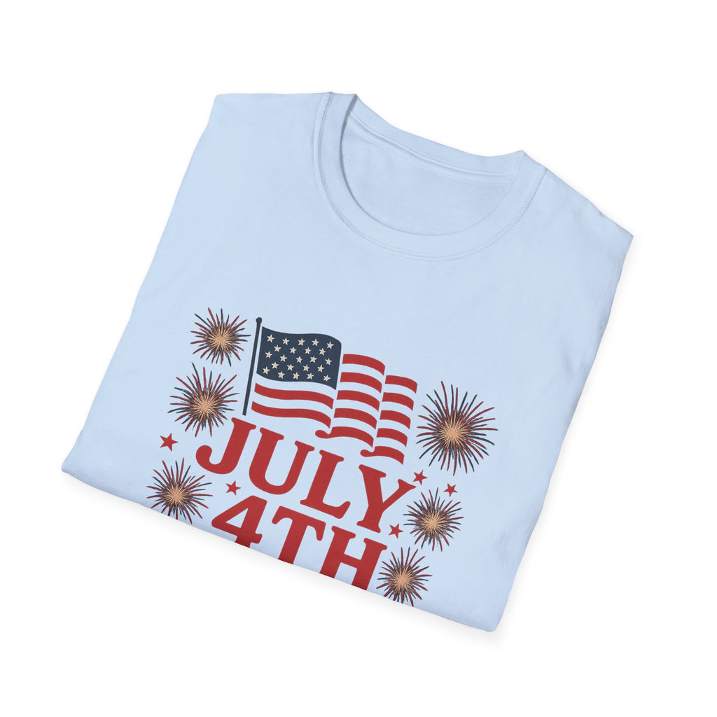 July 4th 250th Anniversary T-Shirt – Patriotic American Flag Fireworks Tee