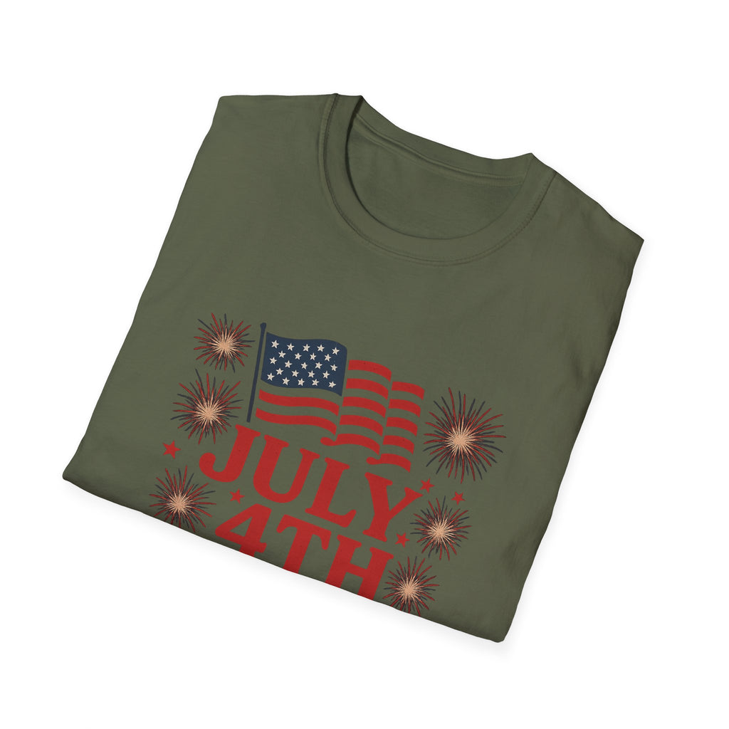 July 4th 250th Anniversary T-Shirt – Patriotic American Flag Fireworks Tee