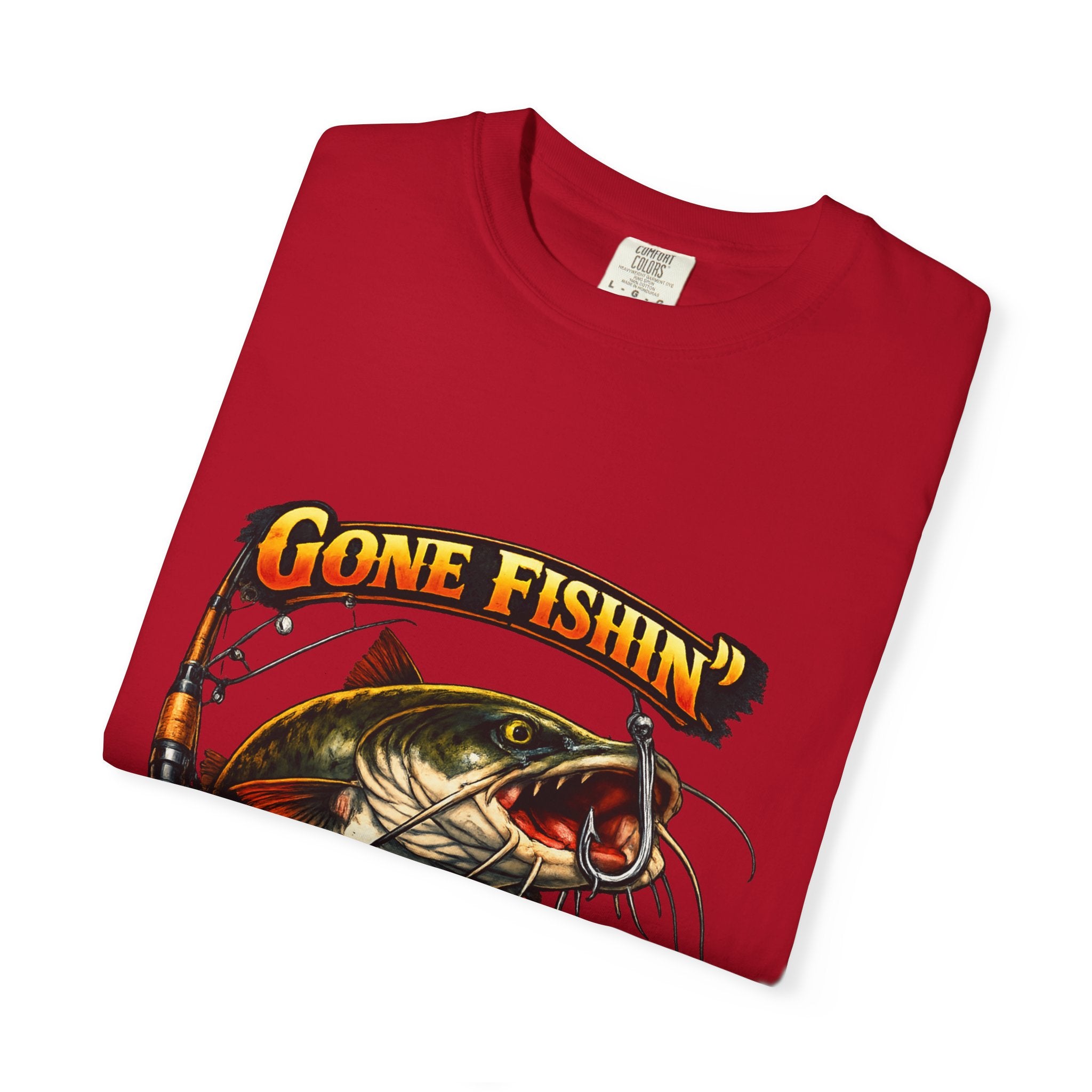 Gone Fishin' Bass Illustration T-Shirt | Hooked For Life Fishing Graphic