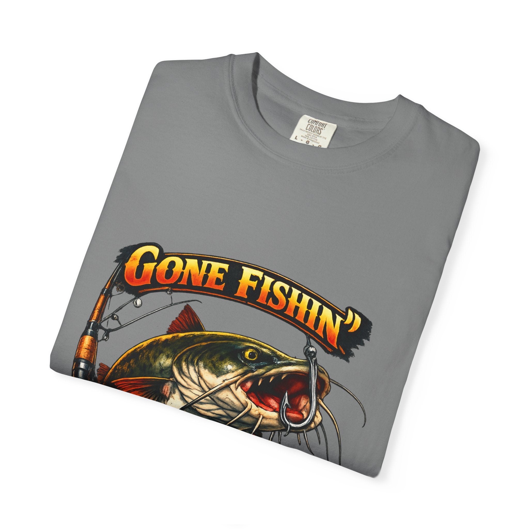 Gone Fishin' Bass Illustration T-Shirt | Hooked For Life Fishing Graphic