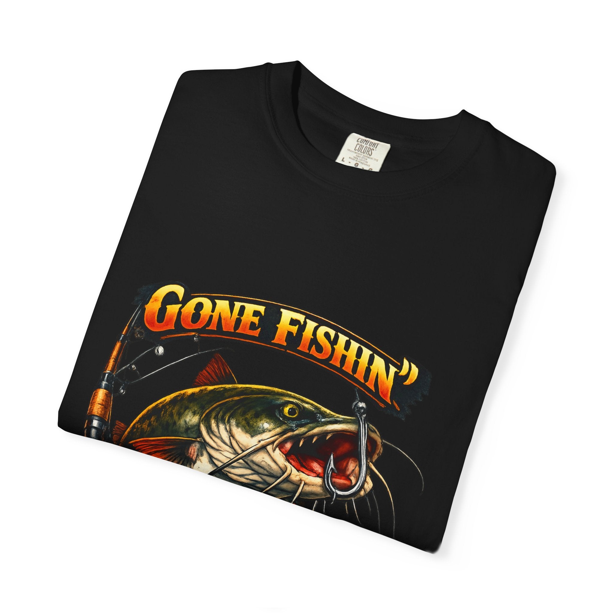 Gone Fishin' Bass Illustration T-Shirt | Hooked For Life Fishing Graphic