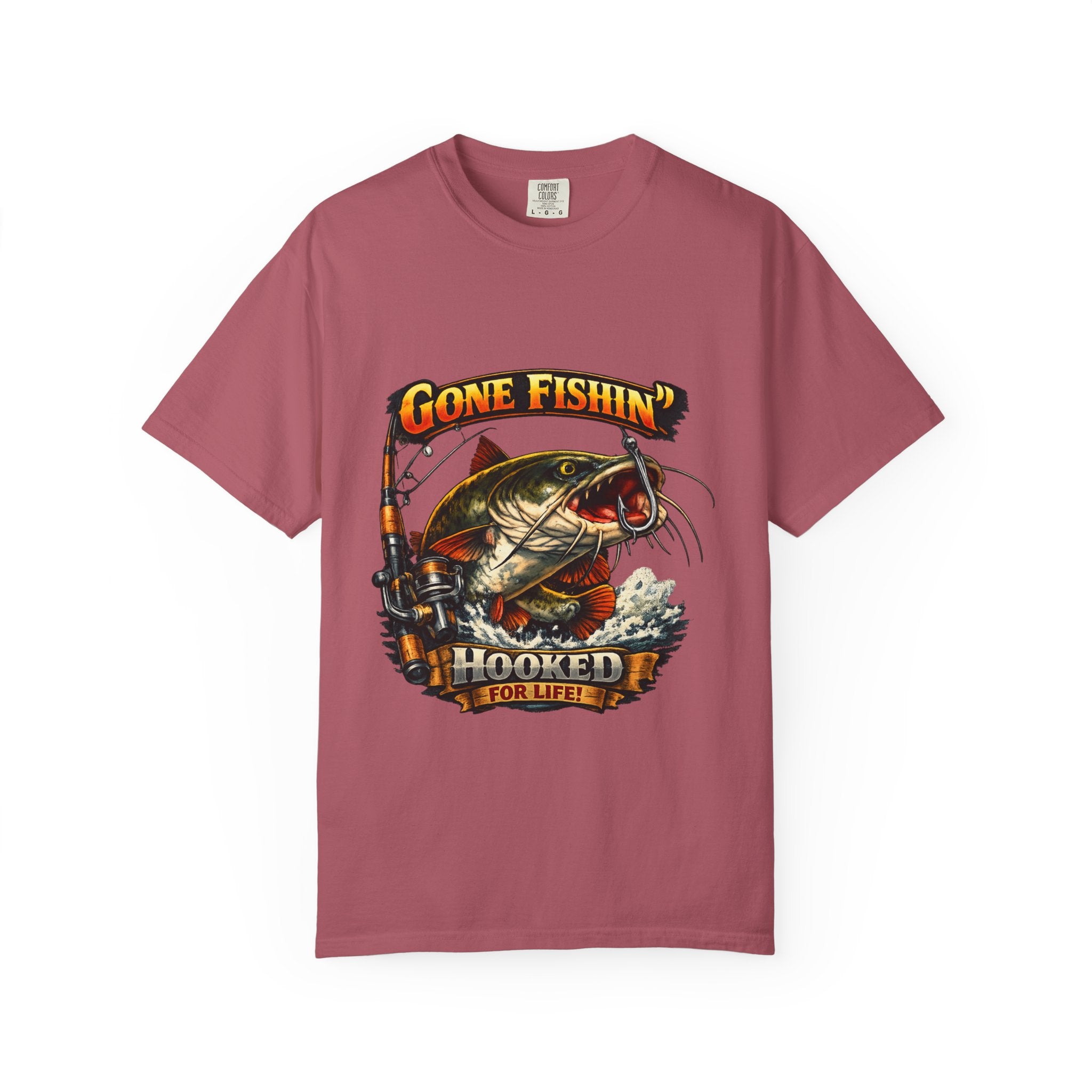 Gone Fishin' Bass Illustration T-Shirt | Hooked For Life Fishing Graphic