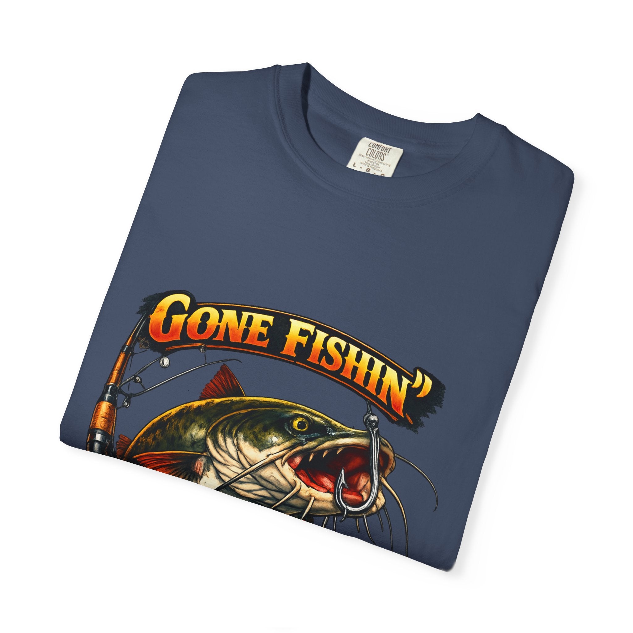 Gone Fishin' Bass Illustration T-Shirt | Hooked For Life Fishing Graphic