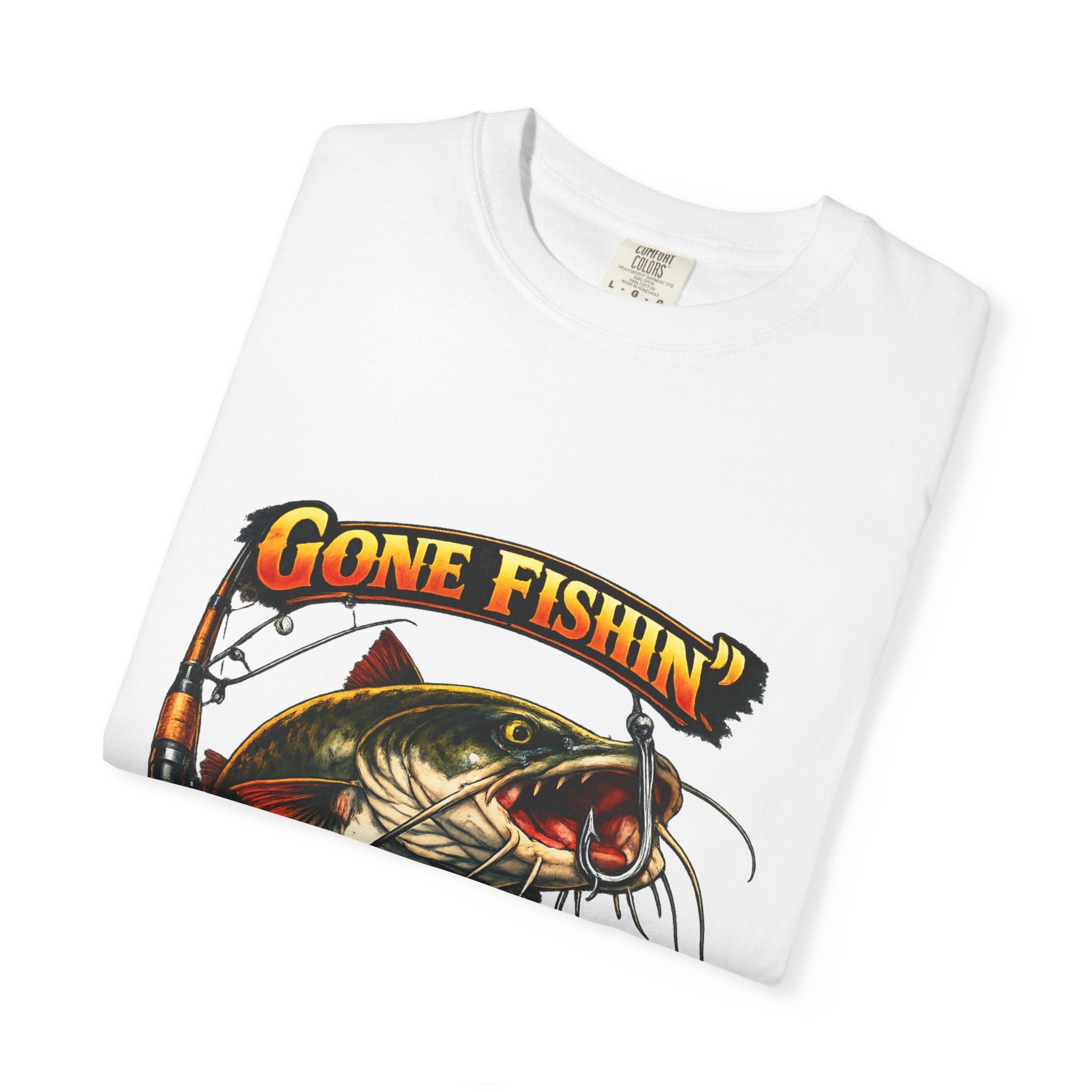 Gone Fishin' Bass Illustration T-Shirt | Hooked For Life Fishing Graphic